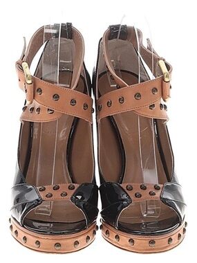 Rare Vintage DKNY Italian Studded Wood Platform Heels - Size 9.5B